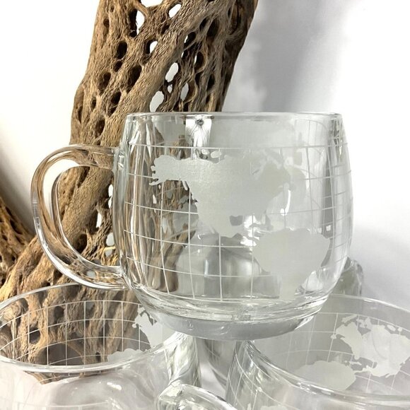 Vintage Nestle Nescafe Old World Map Coffee Cups Set - Picture 2 of 5